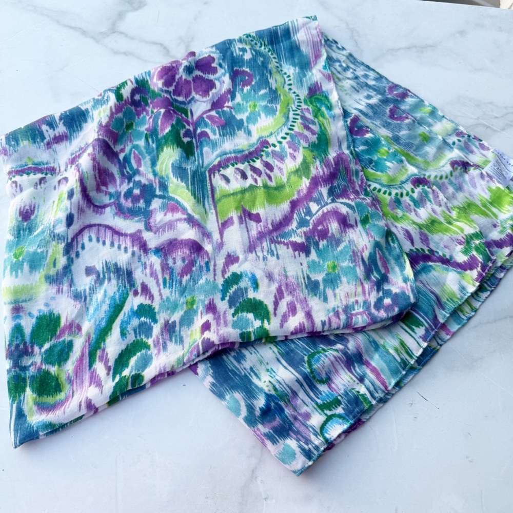 Susan Graver Multicolor Floral Abstract Scarf NEW!